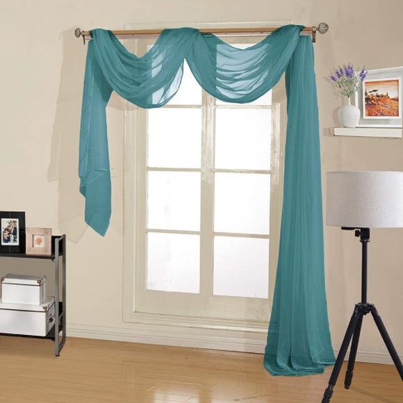 New Sheer Voile 37” x 216” Window Valance - Picture 1 of 2